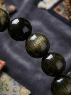 Golden Shadow and Ink Glow Obsidian Multi-Gem Bracelet