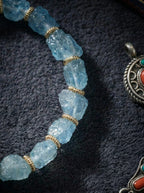 「Wandering Waves」 Aquamarine Bracelet