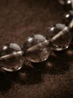 「Jing Tan」 (Quiet Sandalwood) White Crystal, Smoky Quartz & Agarwood Bracelet