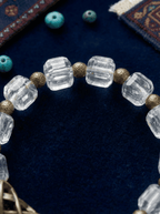 「Ancient Bronze Crystal Rope」 White Crystal & Brass Bracelet