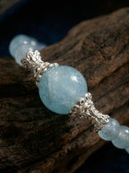 Blue Sea Butterfly Whisper · Aquamarine and Pearl Bracelet