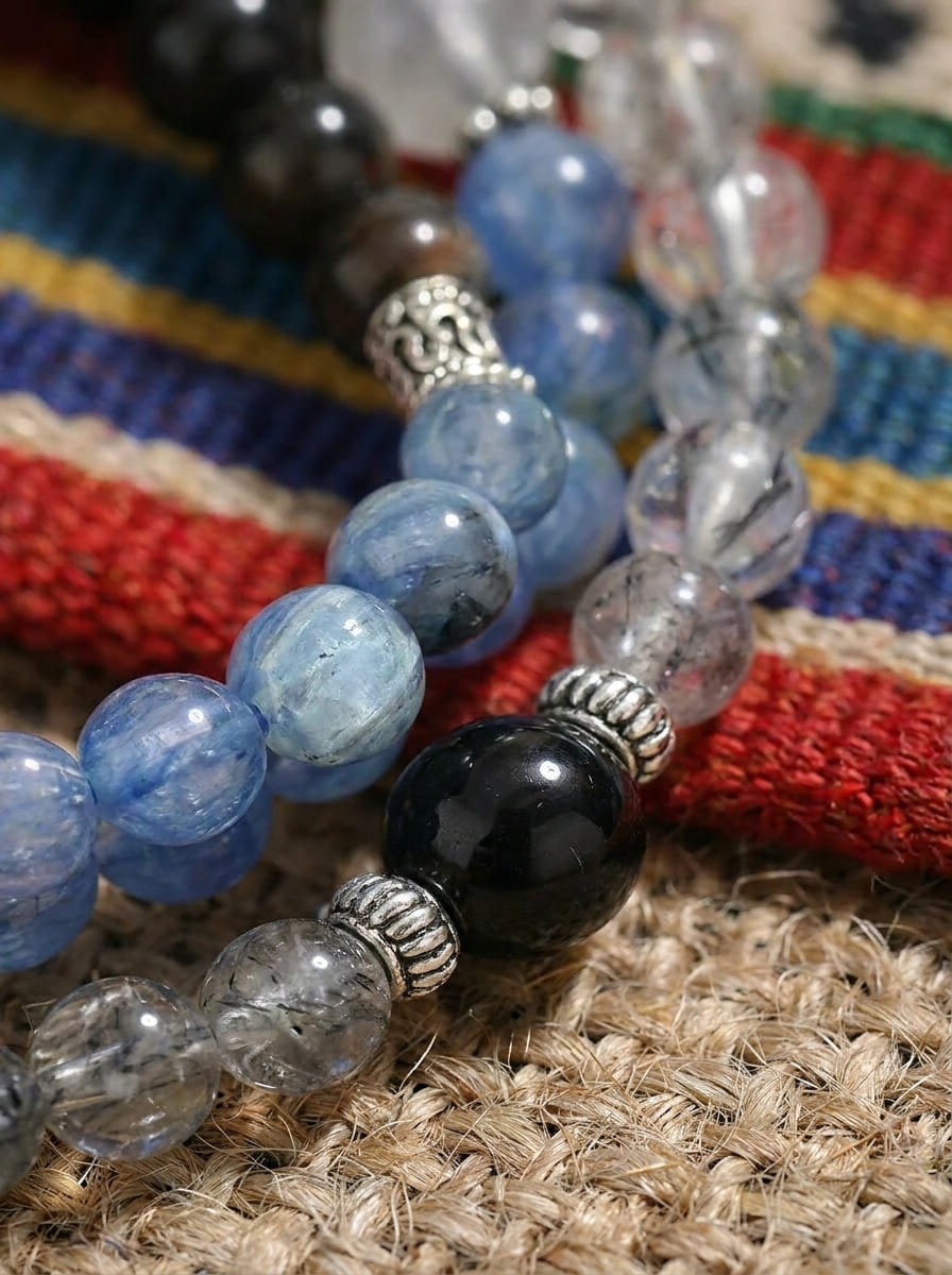 Spiritual Feather Blue Crystal · Gemstone & Crystal Multi-Gem Bracelet