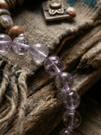 Purple Aura Dawn · Amethyst & Amber Bracelet