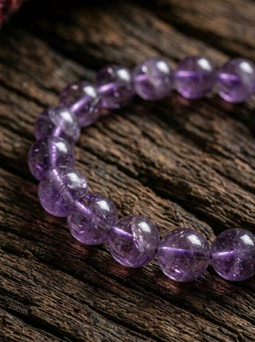 「Dark Night Telepathy」 Amethyst & Agarwood Bracelet