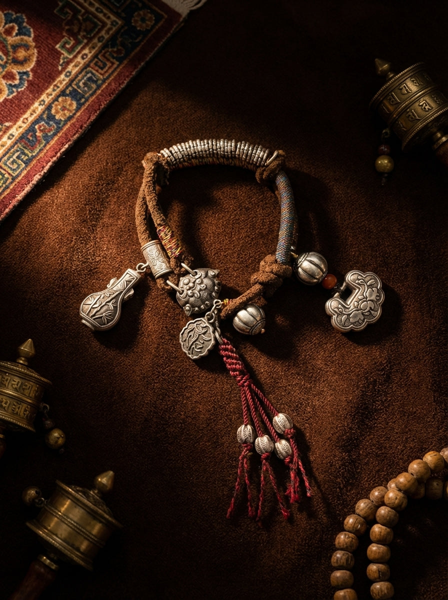 Auspicious Mythical Lion - Ethnic Style Hand-Woven Peace Bracelet