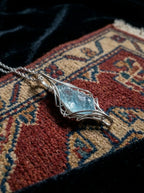Hand-Wound Natural Aquamarine Raw Stone Pendant | Free-Form Crystal Ore Clavicle Necklace