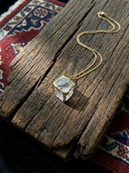 Clear White Crystal Rock Sugar Necklace Original Natural Gemstone