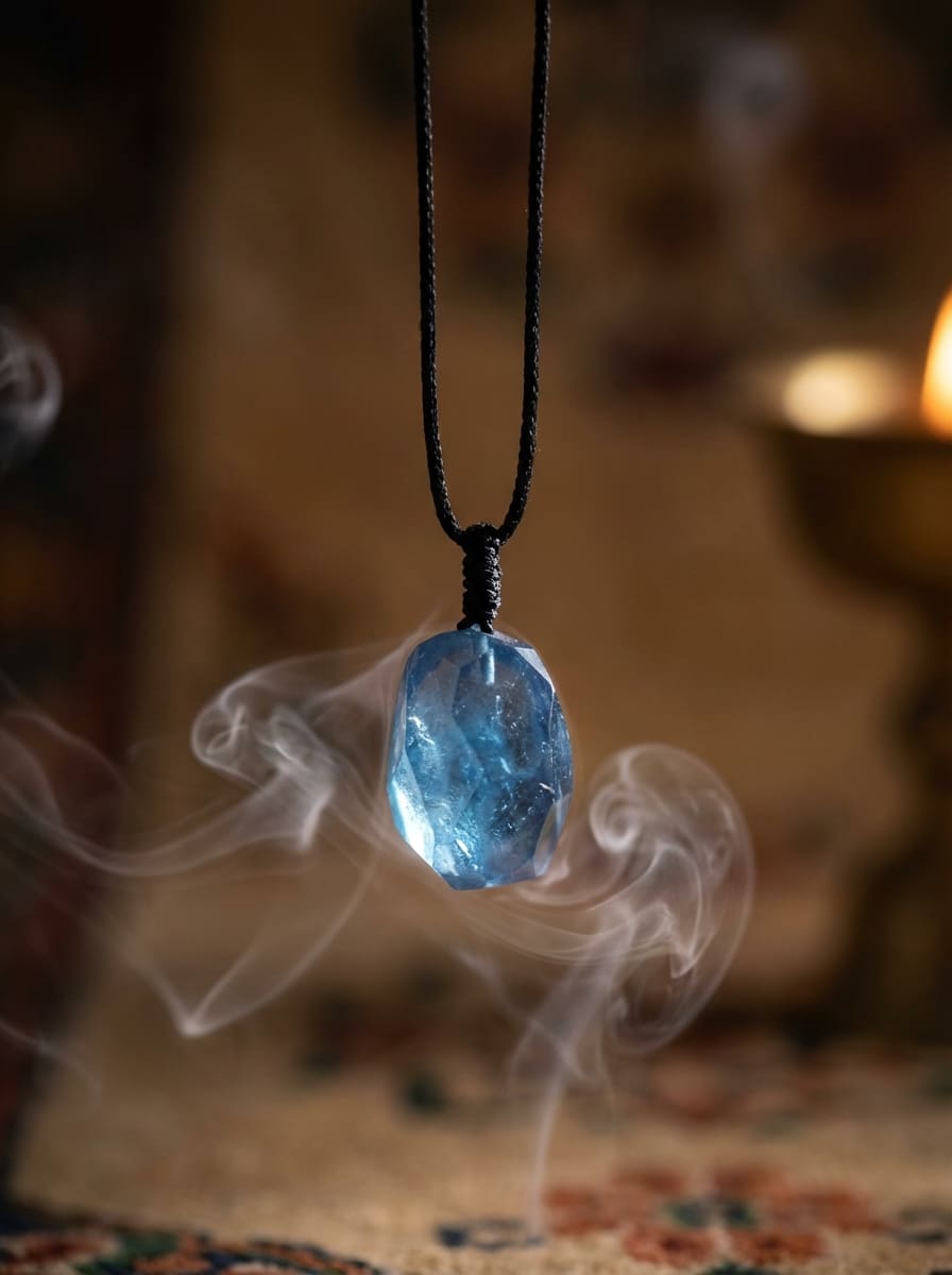 「Summer Freshness」 Natural Aquamarine Raw Stone Rope Necklace