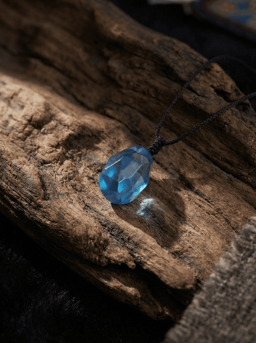 「Summer Freshness」 Natural Aquamarine Raw Stone Rope Necklace