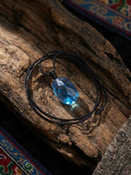 「Summer Freshness」 Natural Aquamarine Raw Stone Rope Necklace