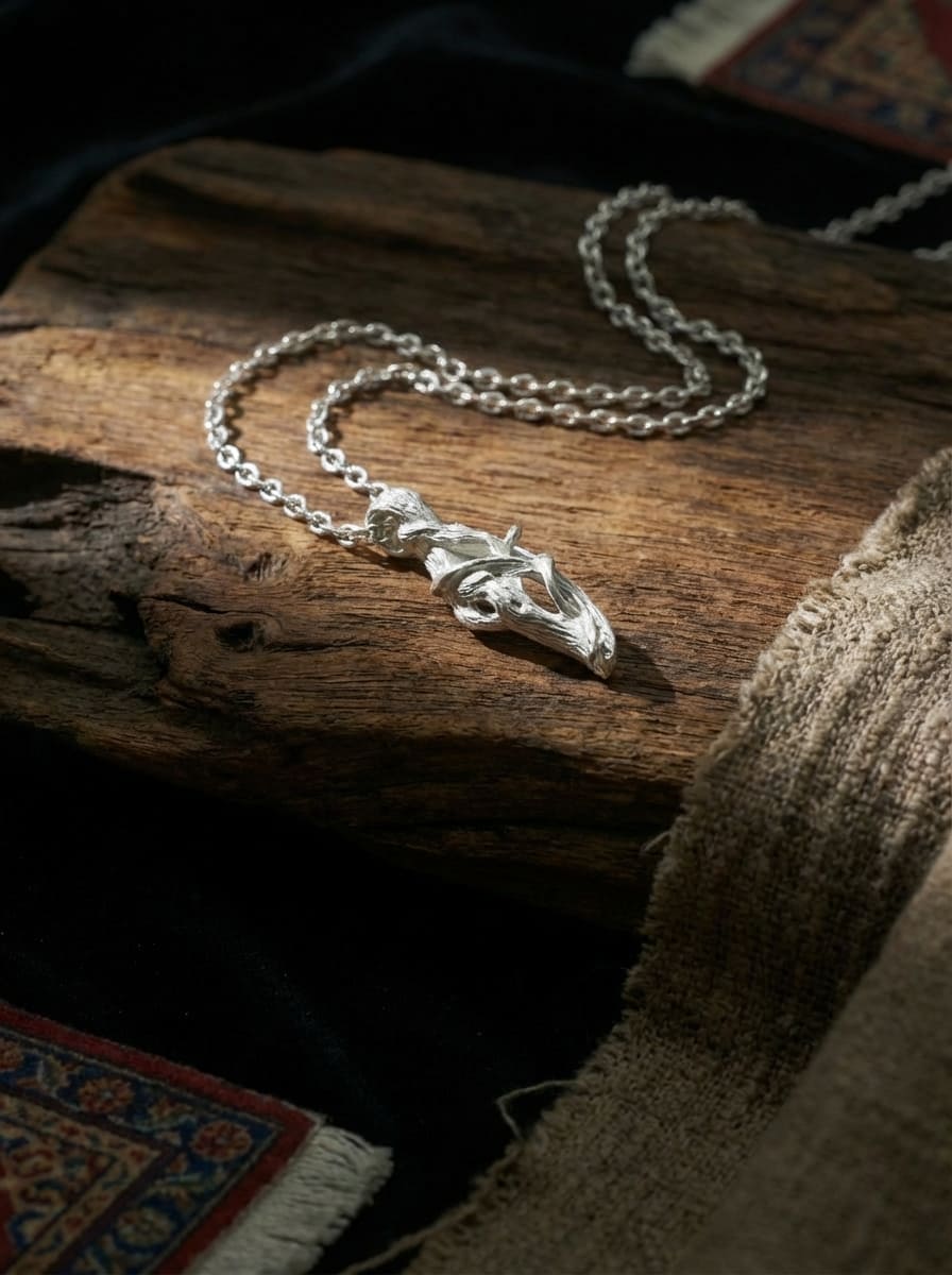 「Withered Wood Blossoms Again」 Sterling Silver Pendant Necklace Niche Design