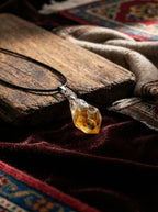 Natural Citrine Necklace | Pendant Sweater Chain