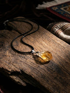 Natural Citrine Necklace | Pendant Sweater Chain