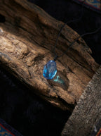 「Summer Freshness」 Natural Aquamarine Raw Stone Rope Necklace