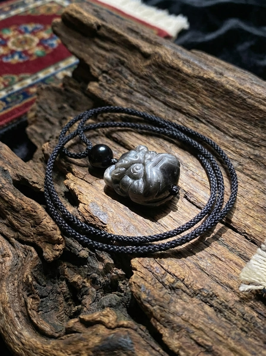 「Lion Dance」 Obsidian Necklace