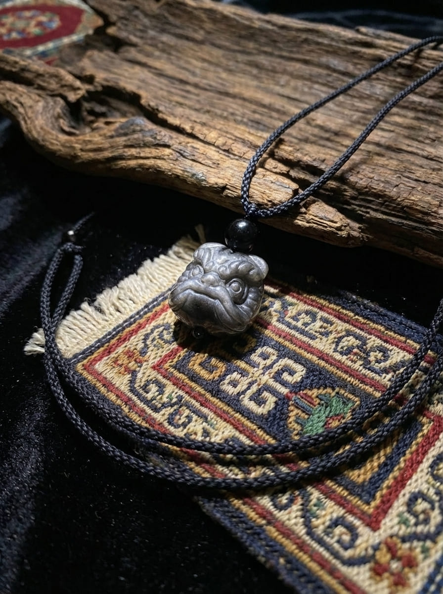 「Lion Dance」 Obsidian Necklace