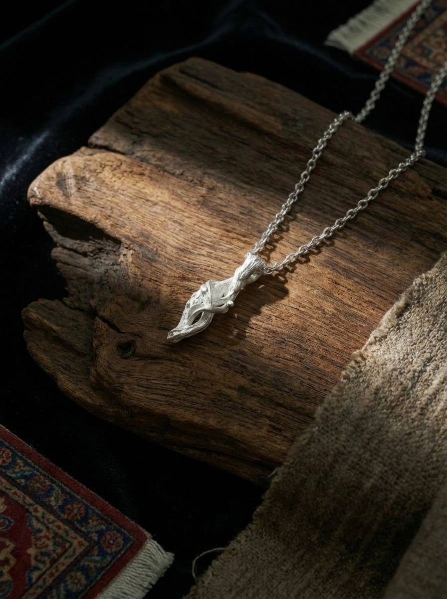 「Withered Wood Blossoms Again」 Sterling Silver Pendant Necklace Niche Design
