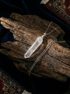 「Self」 Natural White Crystal Hexagonal Prism Necklace
