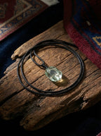 「Spring Breeze Wood」 Natural Green Crystal Free-Form Necklace