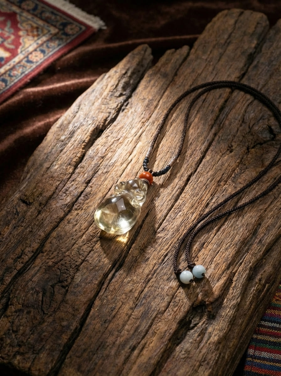 「Spirit of the Zodiac」 Natural Lemon Citrine Zodiac Ox Necklace