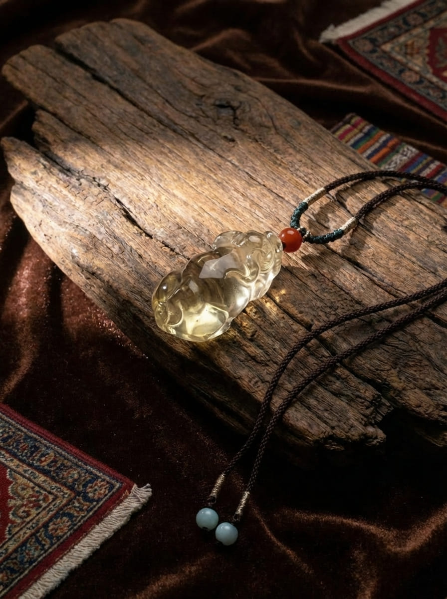 「Spirit of the Zodiac」 Natural Lemon Citrine Zodiac Ox Necklace