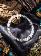 「Five Elements Qi · Metal」White Crystal Tablet Bead Bracelet