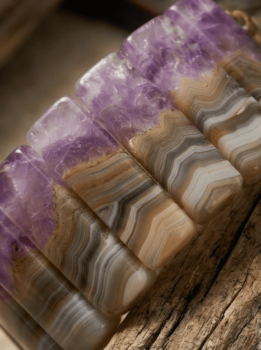 「Holy Mountain」Purple Agate Ethnic Bracelet