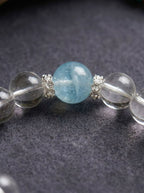 「Sky」Aquamarine and White Crystal Bracelet