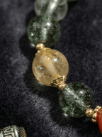 「Good Luck」Green Crystal and Sunstone Bracelet