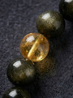 Golden Shadow and Ink Glow Obsidian Multi-Gem Bracelet
