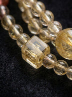 Golden Luck Multi-Gem Golden Hair Crystal Triple-Layer Bracelet