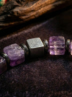 Amethyst Square Guardian · Amethyst & Silver Obsidian Bracelet