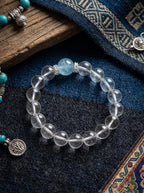 「Sky」Aquamarine and White Crystal Bracelet