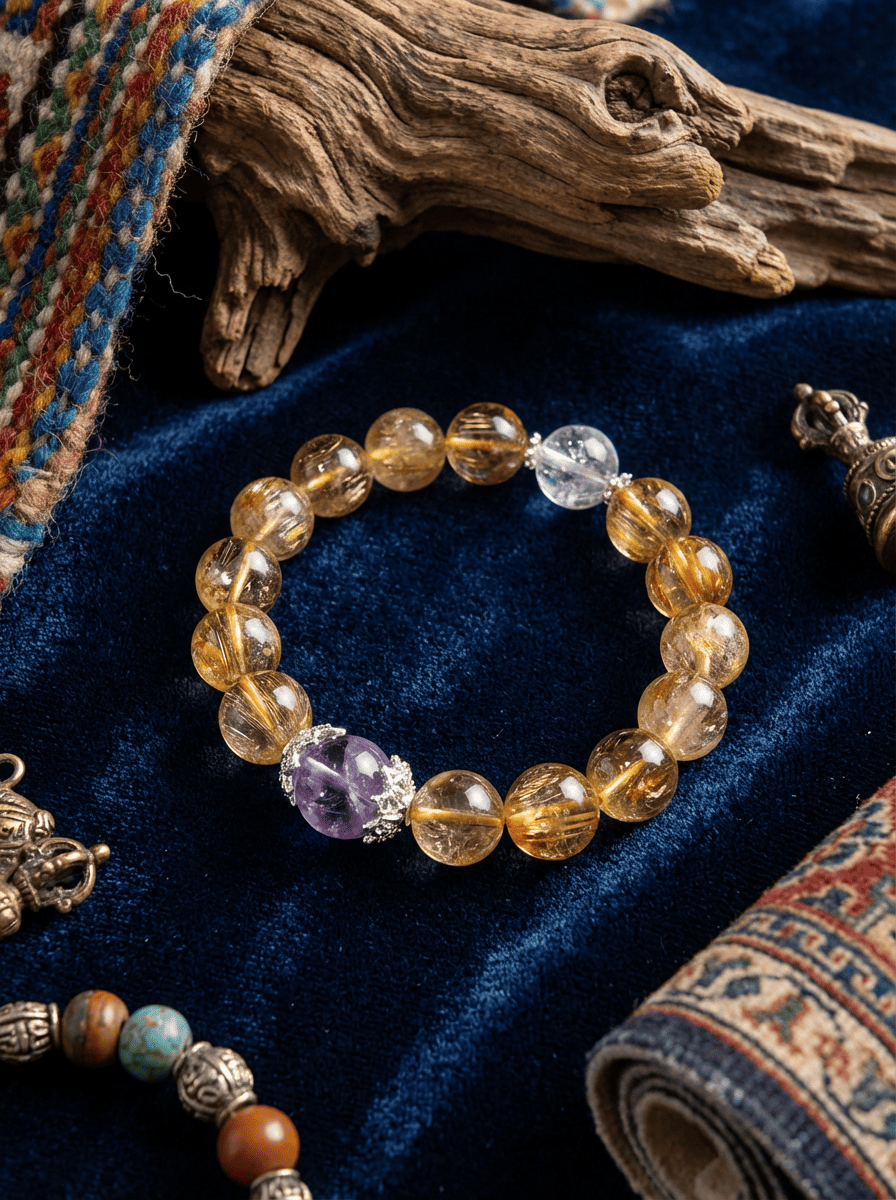 「Three Crystals Gather Wealth」Three-Color Crystal Bracelet