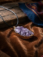 Purple Crystal Secret Realm Amethyst Cluster Pendant Necklace