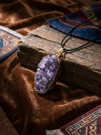 Purple Crystal Secret Realm Amethyst Cluster Pendant Necklace