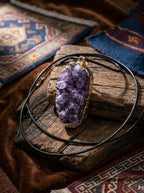 Purple Crystal Secret Realm Amethyst Cluster Pendant Necklace