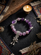 「Crape Myrtle Protection」Lepidolite & Amethyst Bracelet