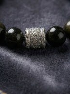 Golden Shadow and Ink Glow Obsidian Multi-Gem Bracelet