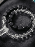 「Qing Tan」 Sandalwood & White Crystal Bracelet