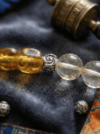 「Sweet Osmanthus Falling & Golden Beads」 Amber & Citrine Bracelet