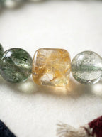 「Emerald Hidden Spirit」 Green Crystal & Citrine Bracelet