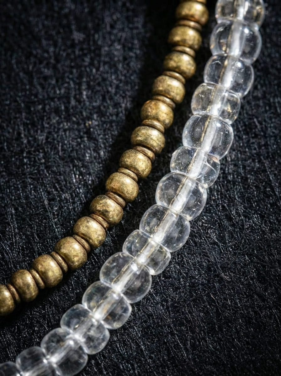 「Ark of Life」Irregular White Crystal & Brass Bull Head Bracelet
