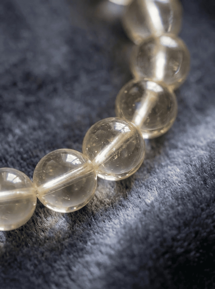 「Sweet Osmanthus Falling & Golden Beads」 Amber & Citrine Bracelet