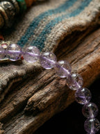 Purple Aura Dawn · Amethyst & Amber Bracelet