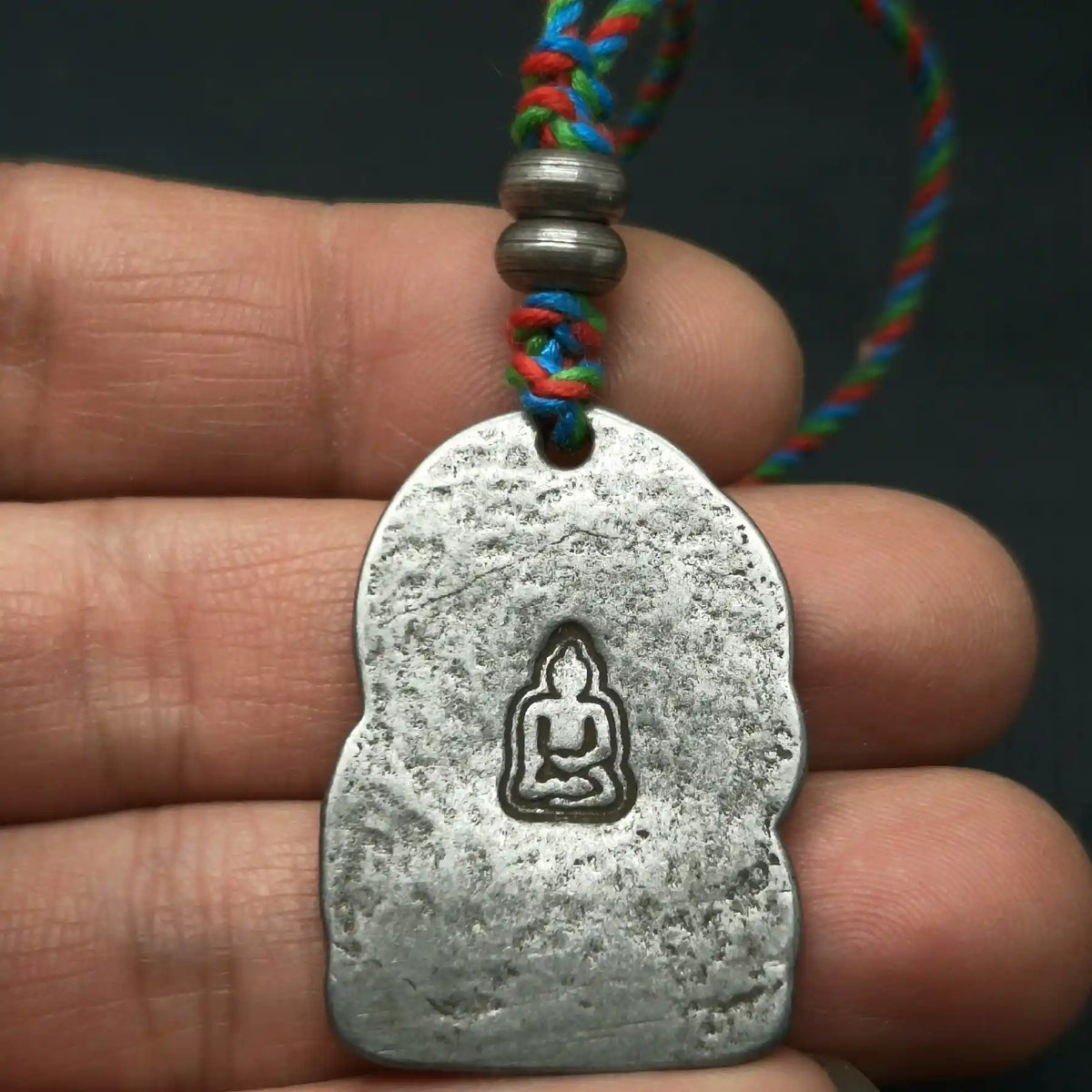 Tibetan Six-Armed Mahakala Hand-Carved Cold Iron Talisman Pendant