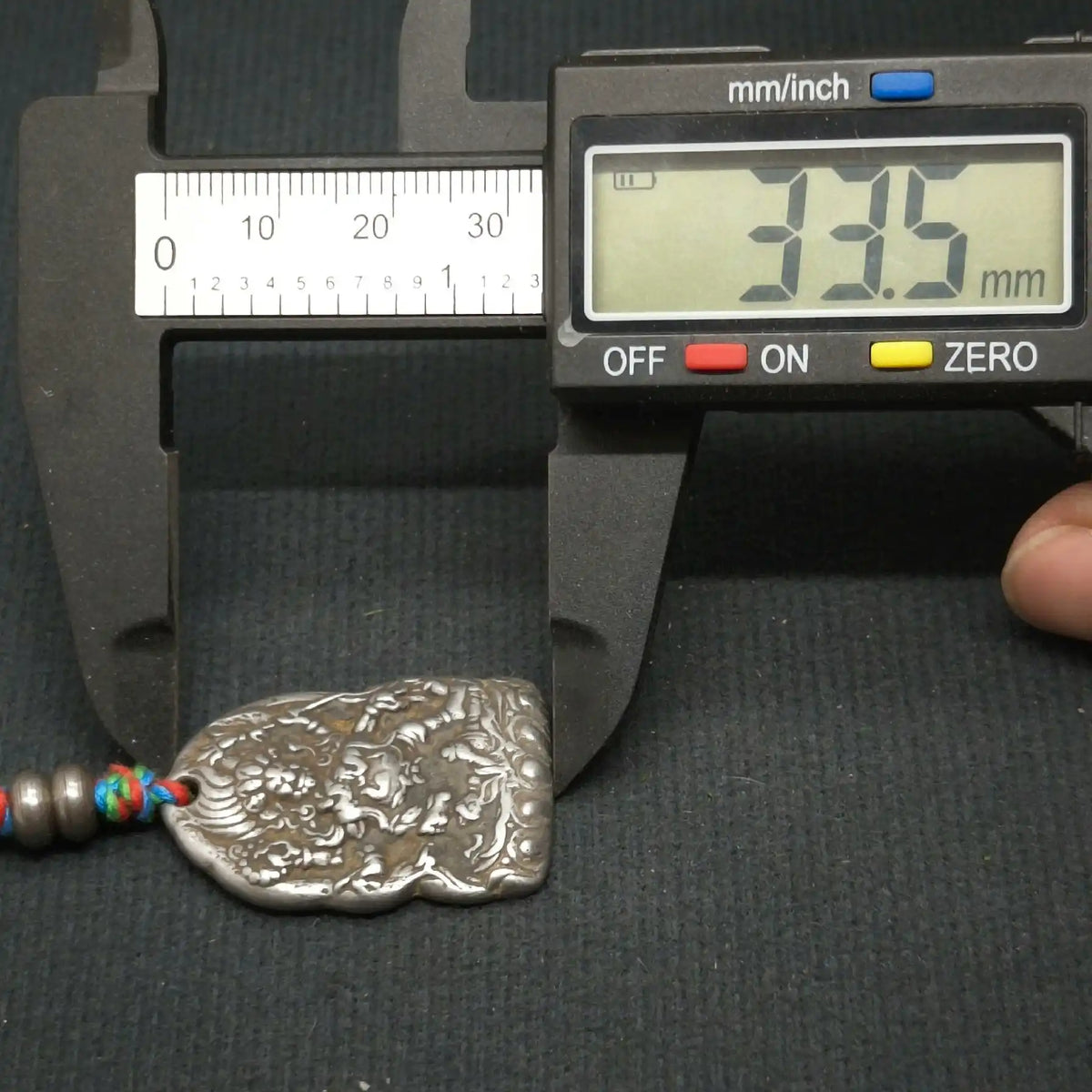 Tibetan Six-Armed Mahakala Hand-Carved Cold Iron Talisman Pendant
