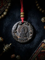 Tibetan Cold Iron Formless Buddha & Ten Symbols of Freedom Cold Iron Amulet