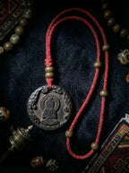Tibetan Cold Iron Formless Buddha & Ten Symbols of Freedom Cold Iron Amulet