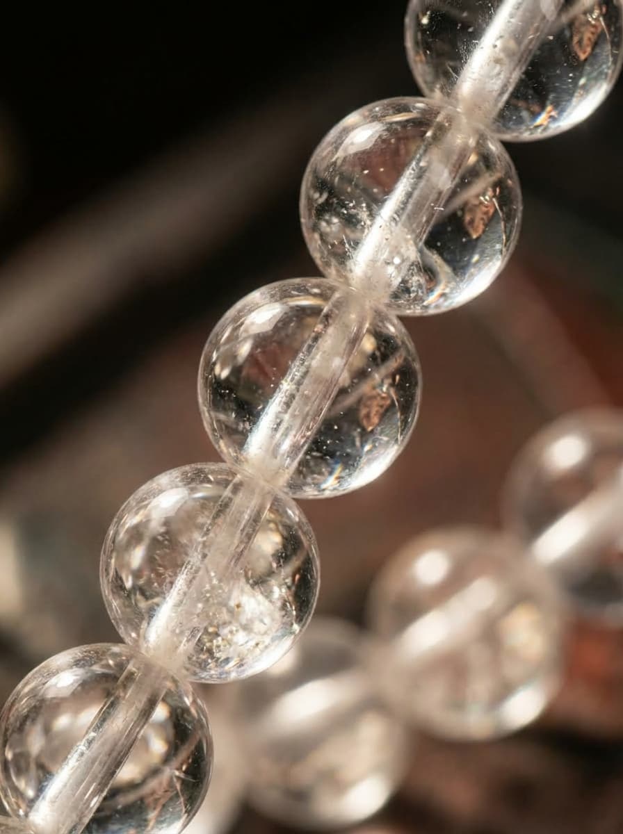 喜马拉雅白水晶内含冰裂雪花 108 佛珠念珠